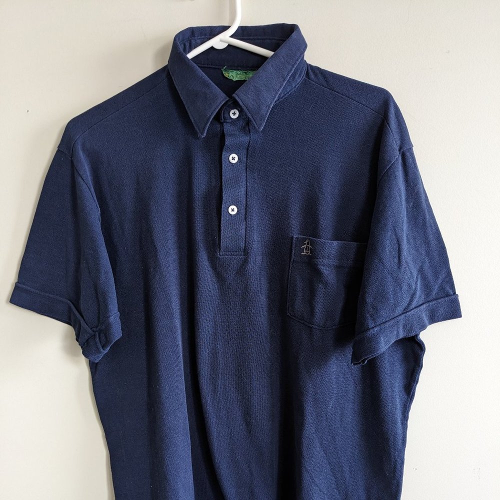 Penguin dark blue gold shirt